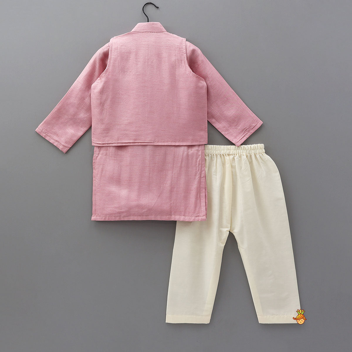 Pre Order: Elegant Silk Kurta With Floral Thread Embroidered Jacket And Pyjama