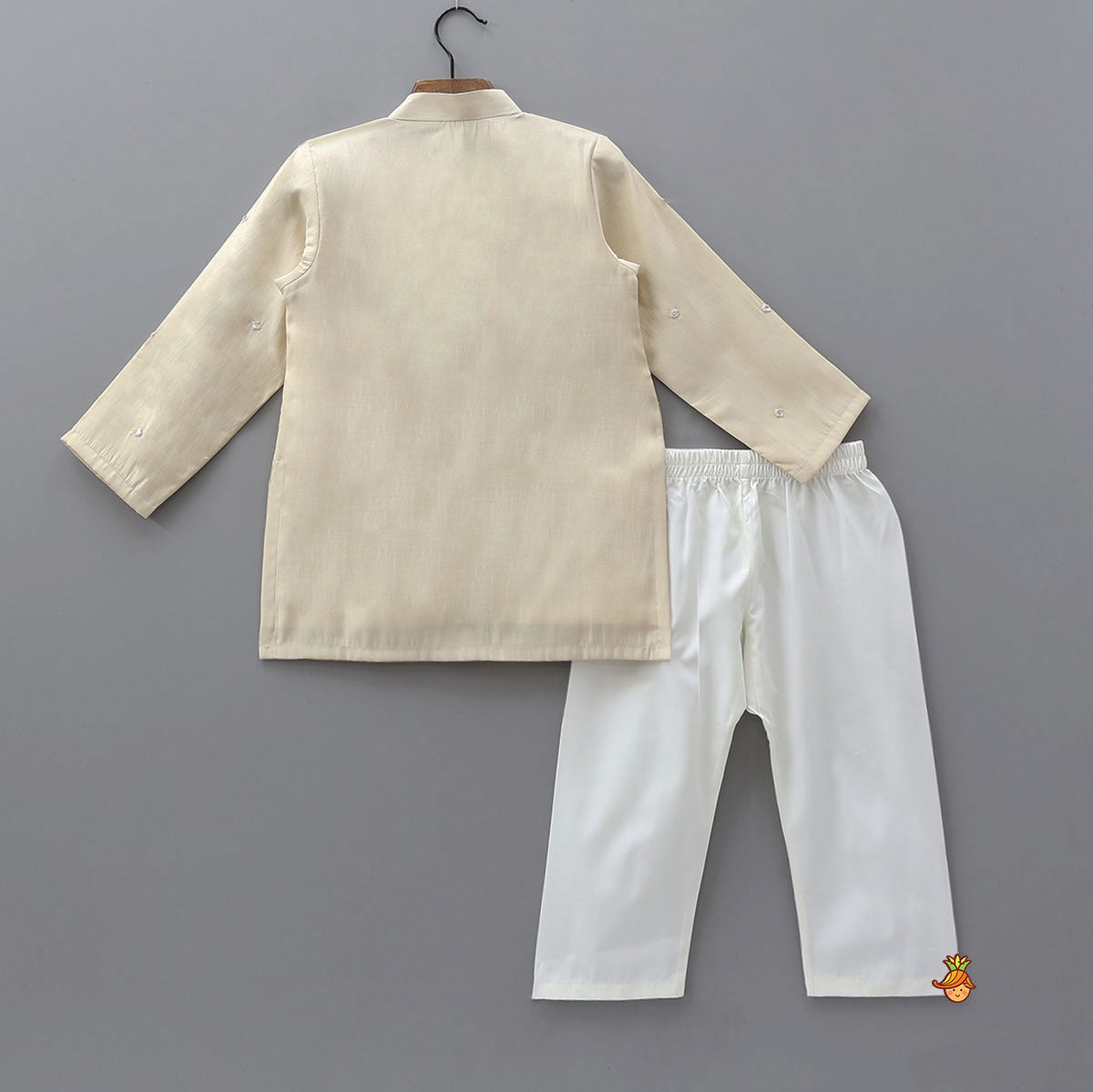 Pre Order: Hand Dori Embroidered Faux Mirror Work Kurta And Pyjama