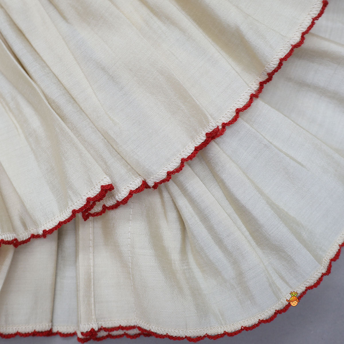 Pre Order: Hand Dori Embroidered Faux Mirror Detailed Peplum Top And Lehenga