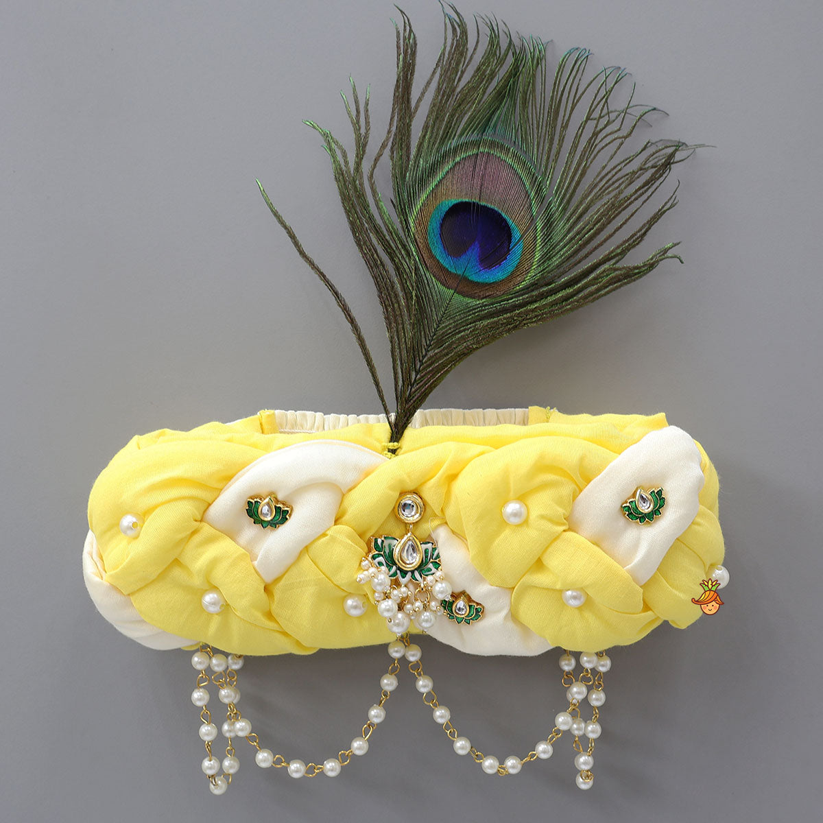 Elegant Braided Headband With Detachable Mor Pankh