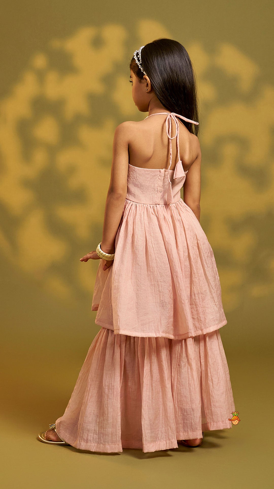 Pre Order: Halter Neck Peplum Top With Sharara