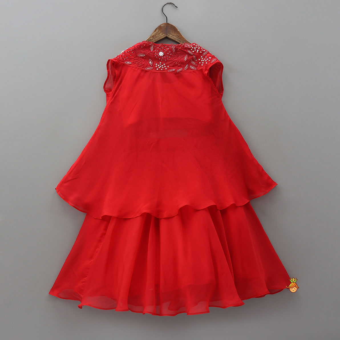 Classy Pleated Crop Top And Lehenga With Cape
