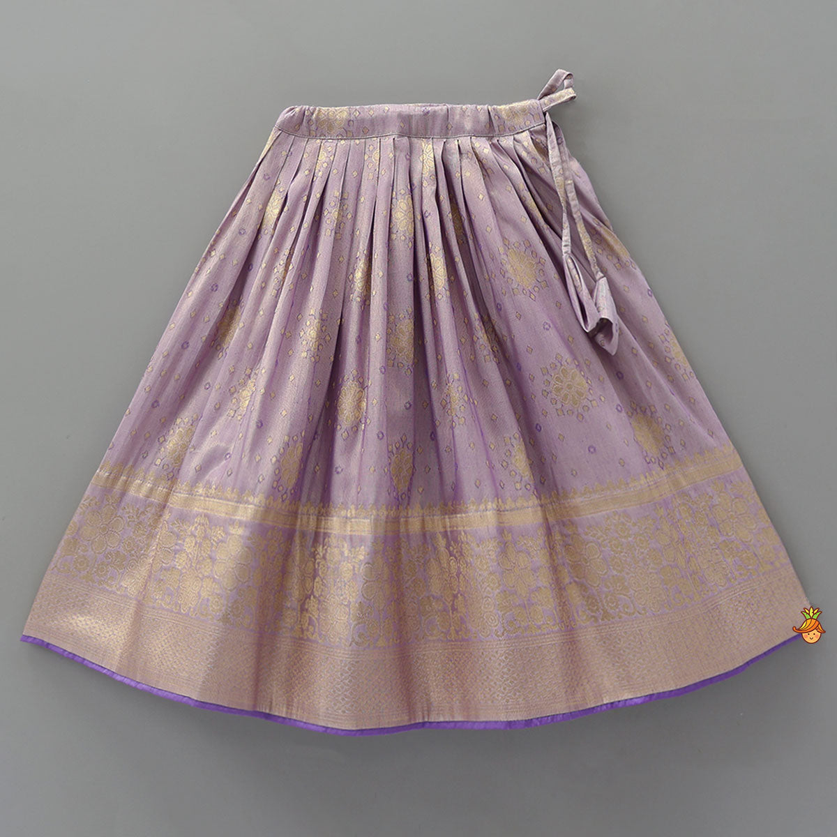 Pre Order: Pleat Detail Sheen Crop Top And Lehenga