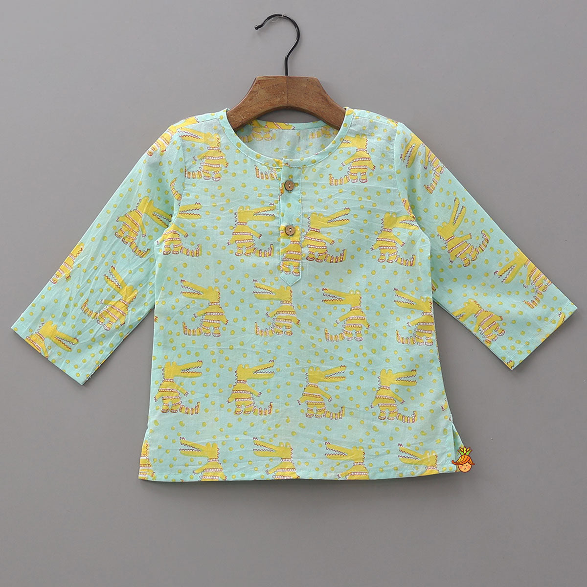 Crocodile Block Print Kurta Pyjama Sleepwear