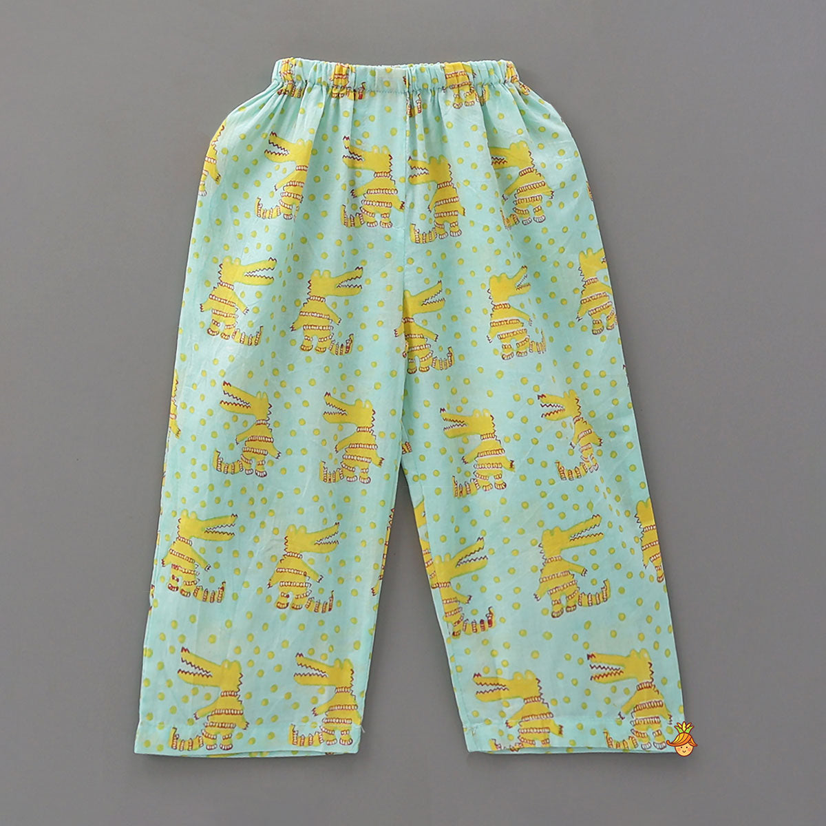 Crocodile Block Print Kurta Pyjama Sleepwear