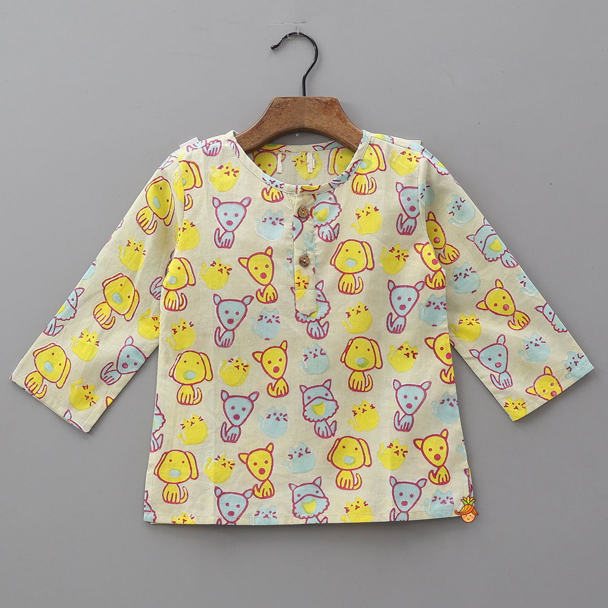 Pre Order: Playful Animal Block Print Kurta and Pyjama Sleepwear