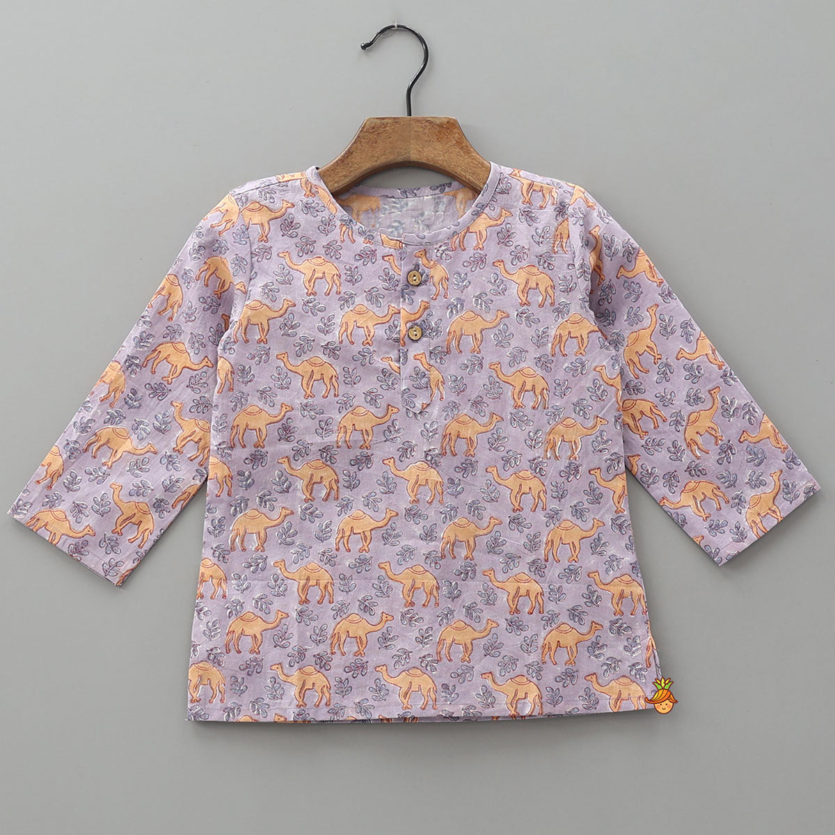 Beautiful Camel Block Printed Kurta Pyjama Sleepwear