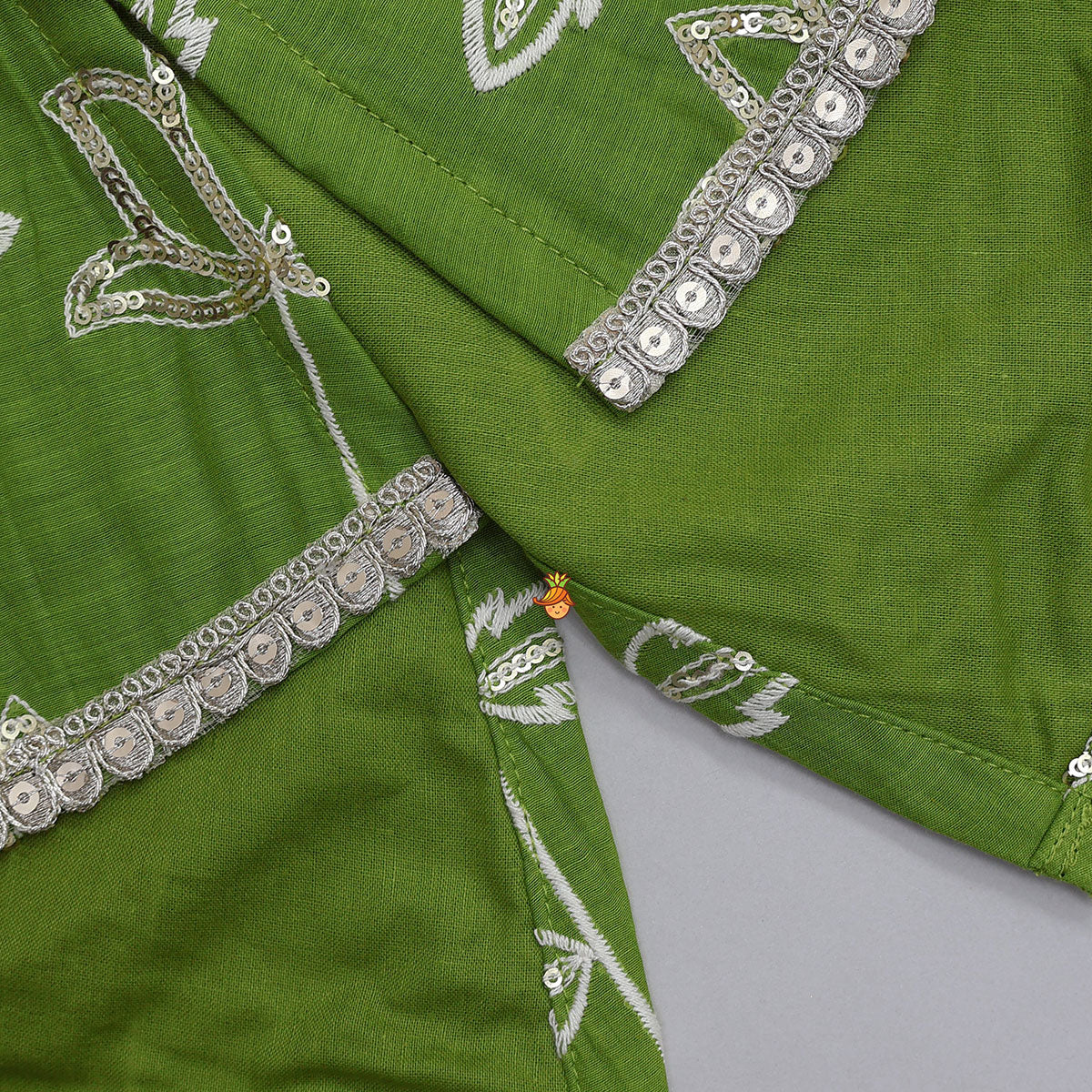 Pre Order: Lotus-Embroidered Strappy Kurti With Sharara