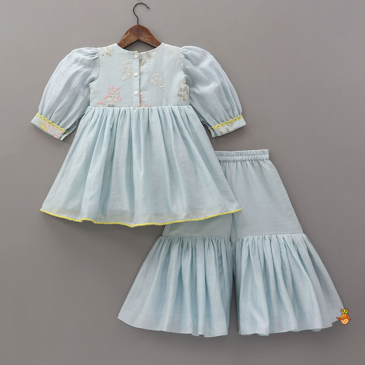 Angrakha Style Pastel Kurta with Sharara