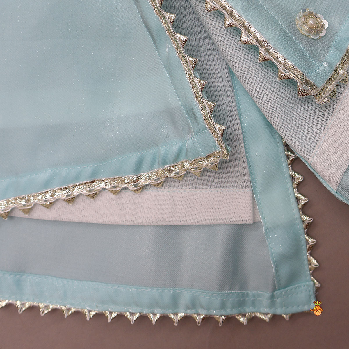 Pre Order: Sleeveless Sheen Elegant Kurti And Crushed Fabric Palazzo With Hair Tie