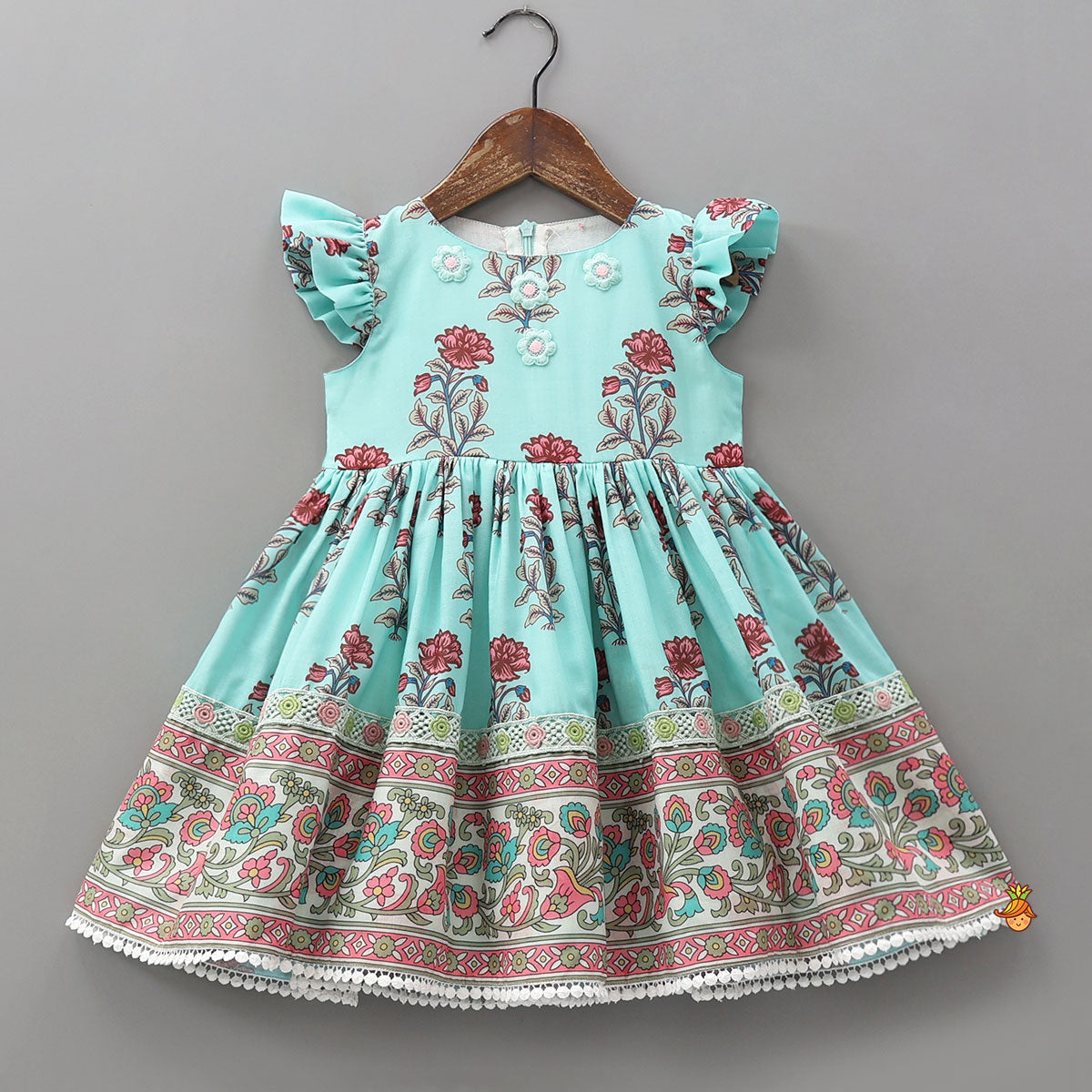Pre Order: Floral Printed Kurti With Frill Sleeves
