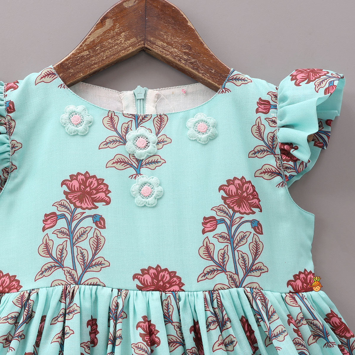 Pre Order: Floral Printed Kurti With Frill Sleeves