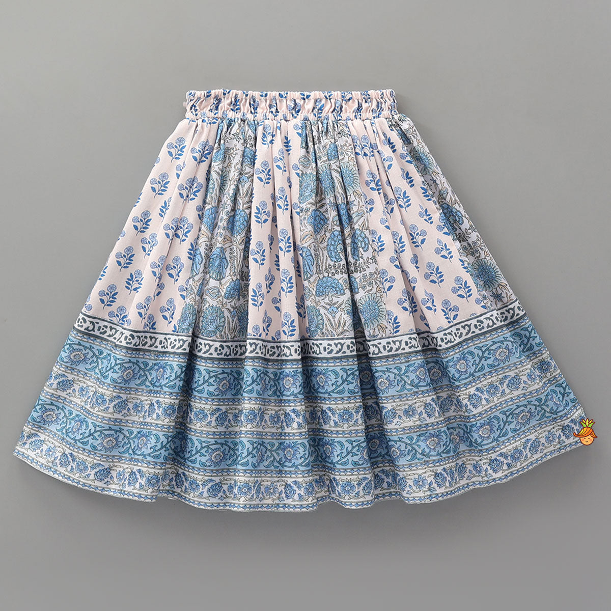 Pre Order: Tie Up Strap Floral Printed Crop Top And Lehenga
