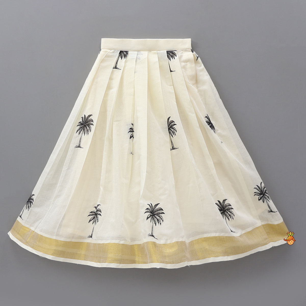 Pre Order: Buti Detailed Top With Tree Printed Lehenga