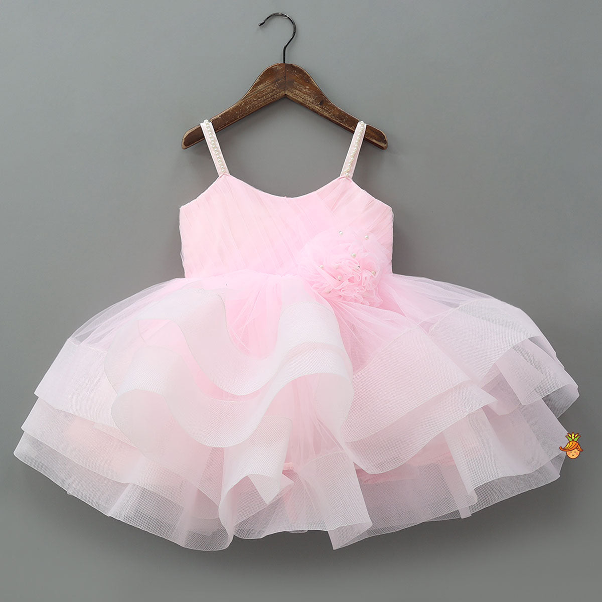 Net Dress And Matching Swirled Bow Headband