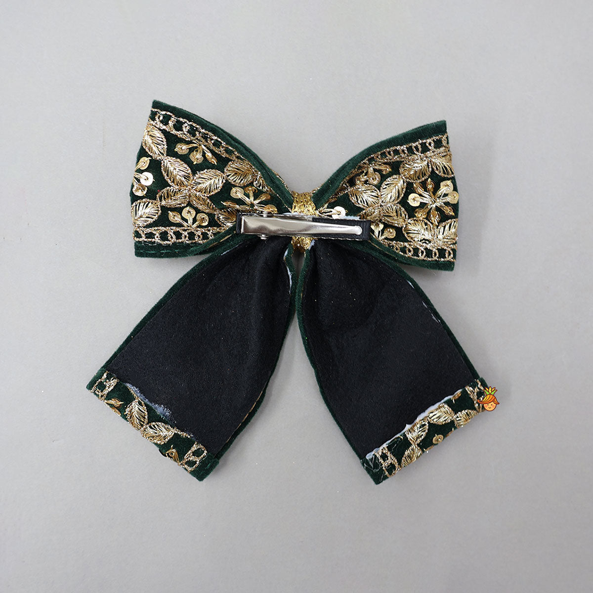 Elegant Embroidered Velvet Hair Clip