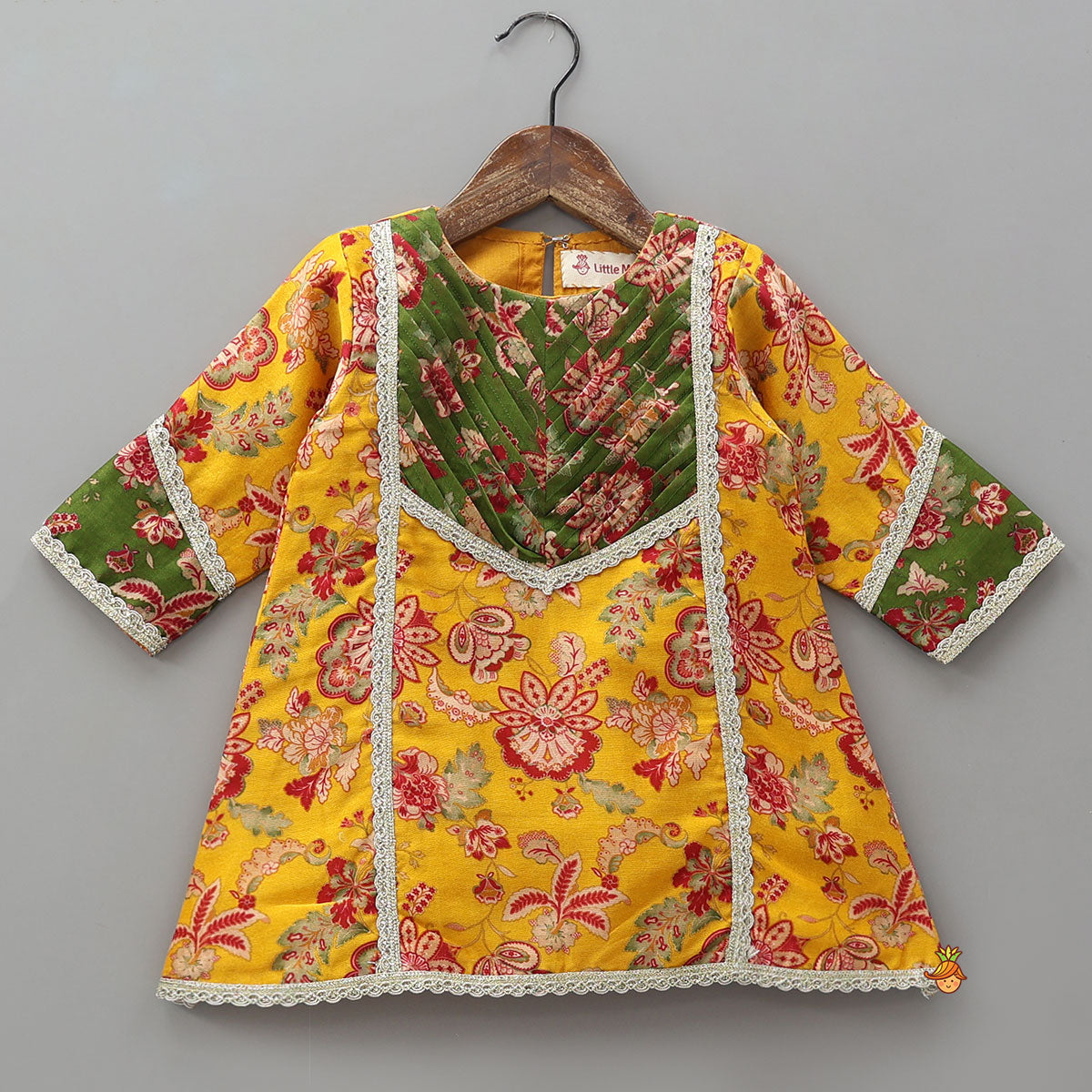 Pre Order: Floral Printed A-Line Kurti And Palazzo