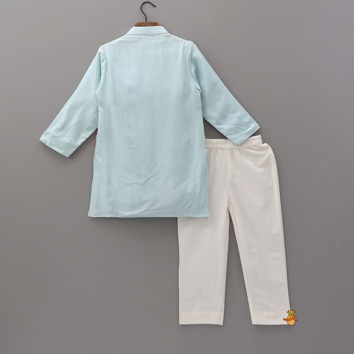 Pre Order: Floral Embroidered Jacket Style Kurta With Pyjama