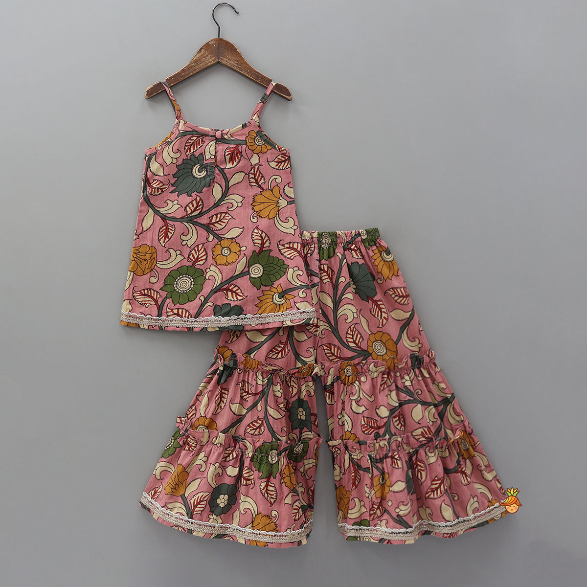 Pre Order: Kalamkari Printed Kurti With Matching Sharara