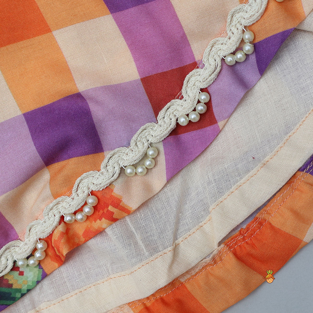Checkered Printed Top With Dhoti Style Pant