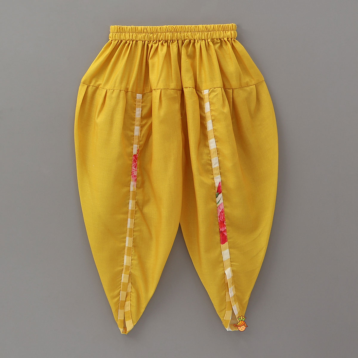 Checkered Printed Notched Collar Top With Dhoti Pant