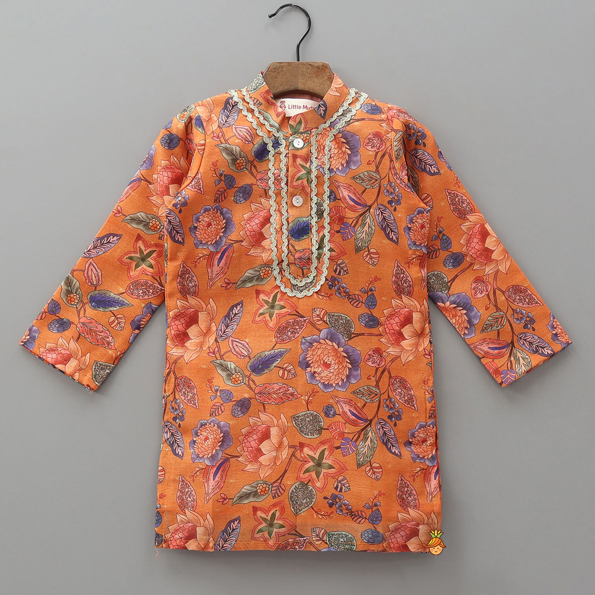 Beautiful Floral Printed Ethnic Kurta With Pyjama