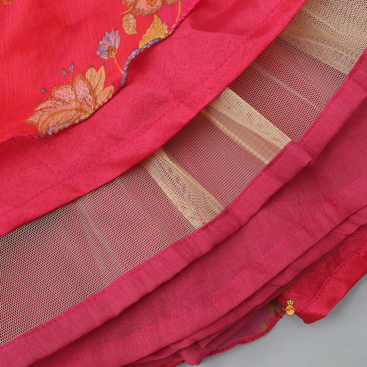 Pre Order: Floral Draped Overlay Top With Lehenga And Waistbelt