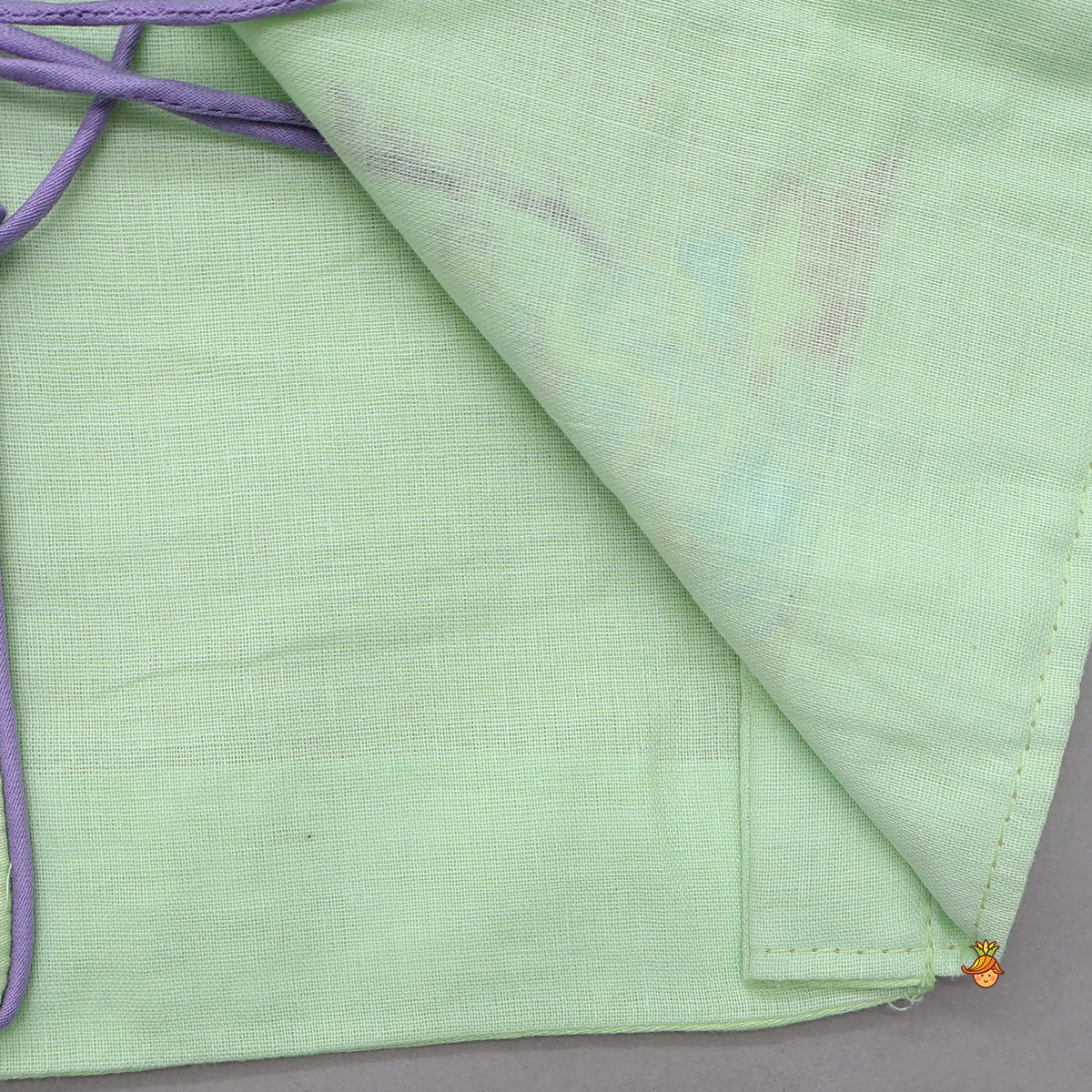 Pre Order: Hand Painted Krishna Motif Kurta And Dhoti With Morpankh Mukut And Basuri