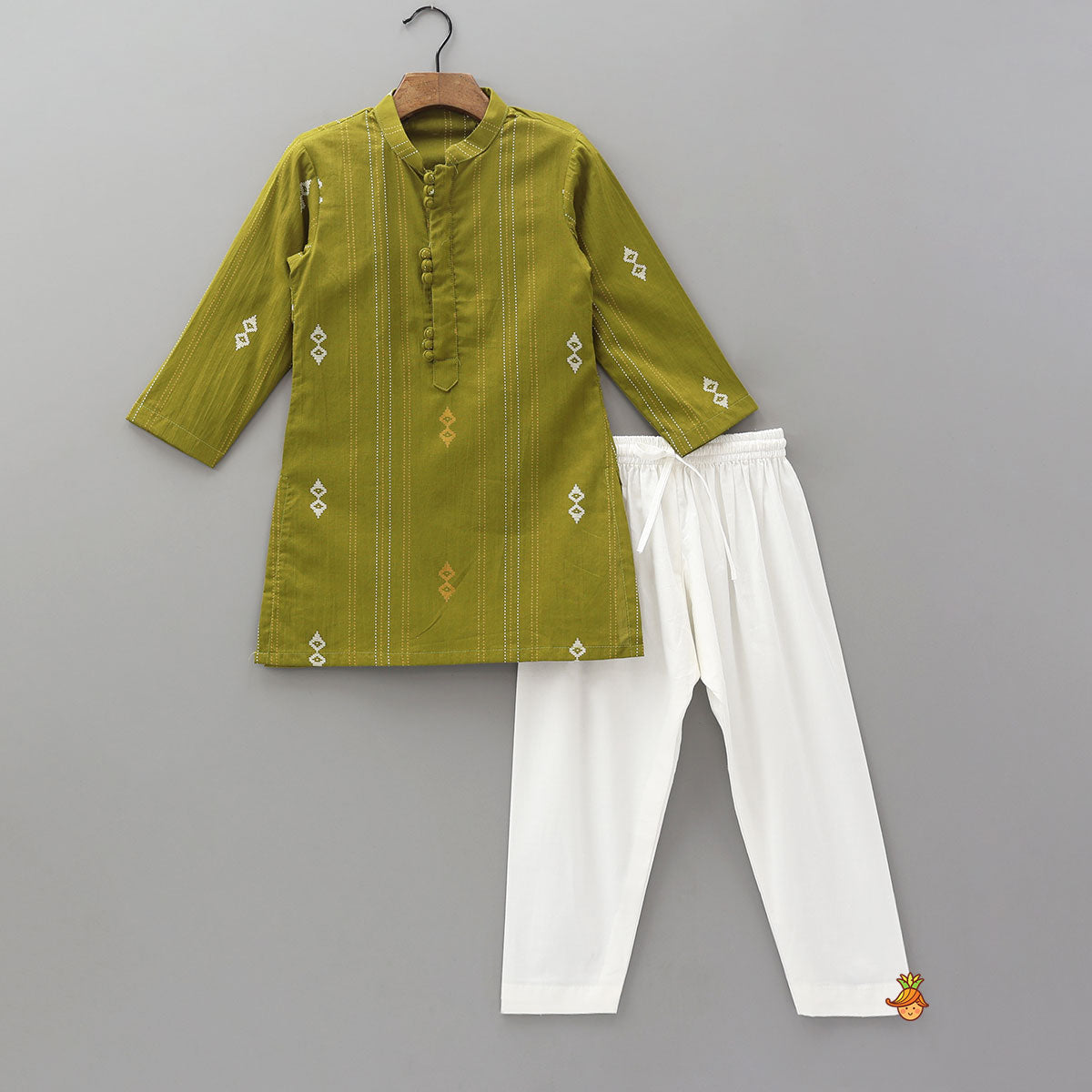 Pre Order: Printed Front Placket Kurta And Pyjama
