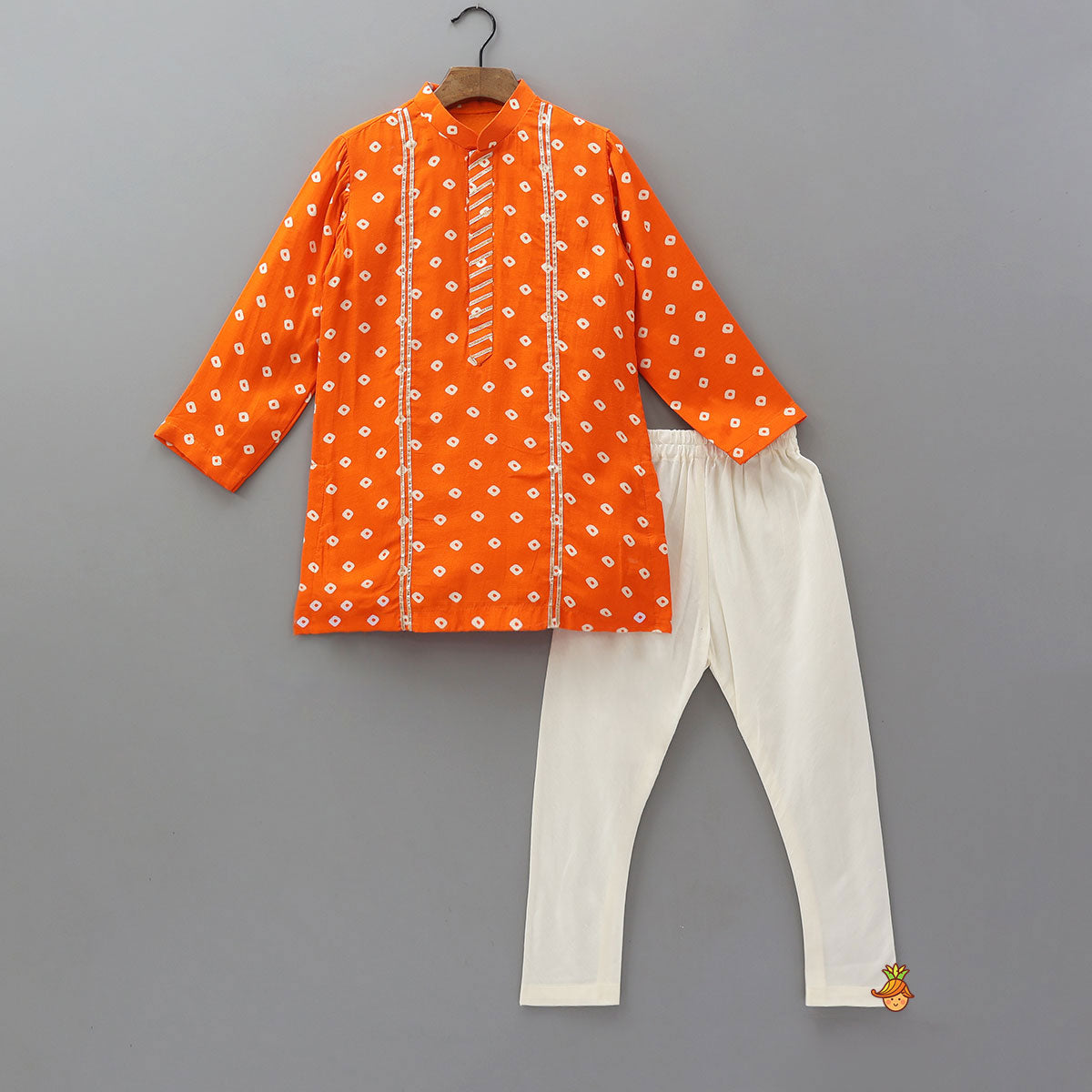 Pre Order: Bright Bandhani Printed Kurta And Churidar