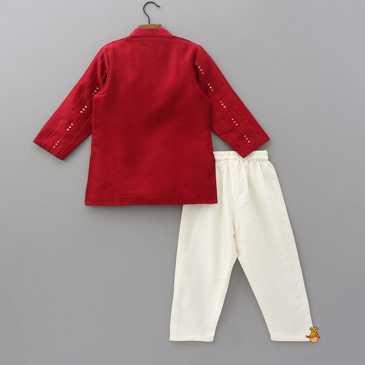 Pre Order: Faux Mirror Embroidered Kurta And Pyjama