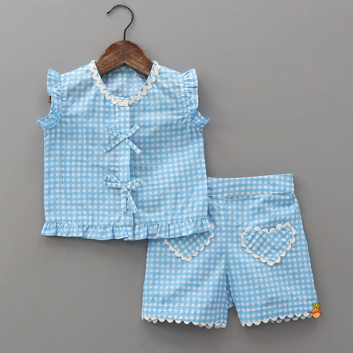 Pre Order: Check Printed Top and Shorts