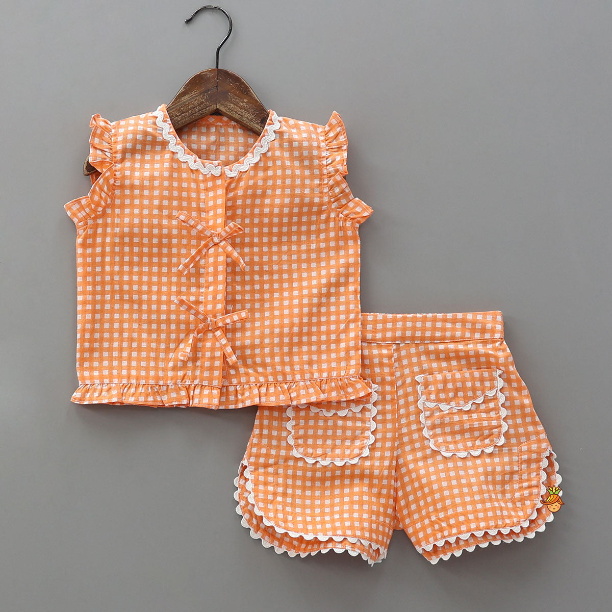 Pre Order: Check Printed Cotton Sleepwear