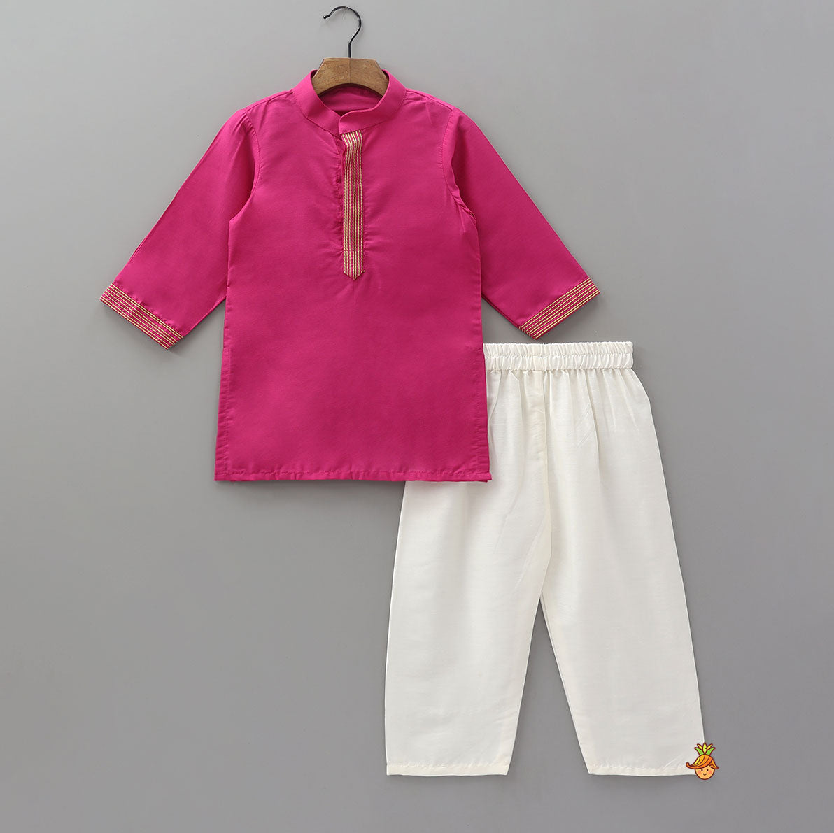 Pre Order: Thread Detailed Kurta with Brocade Jacket and Pyjama