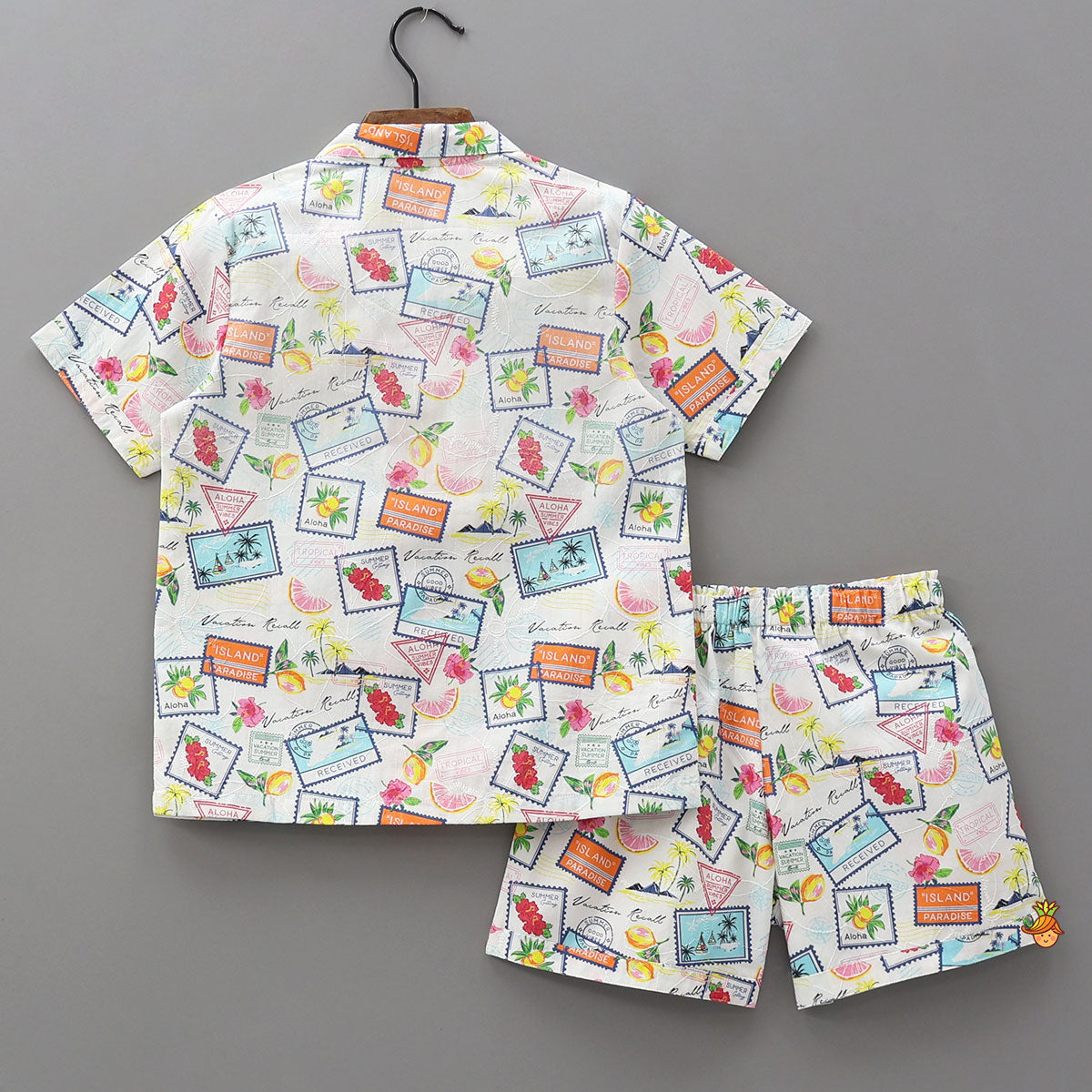 Pre Order: Summer Vacation Print Shirt And Shorts