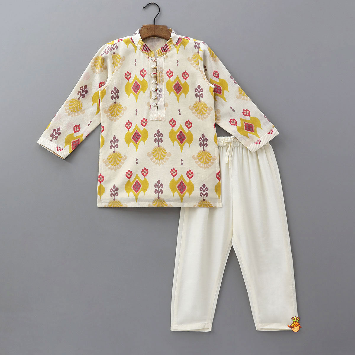 Pre Order: Festive Ikat Inspired Kurta And Pyjama