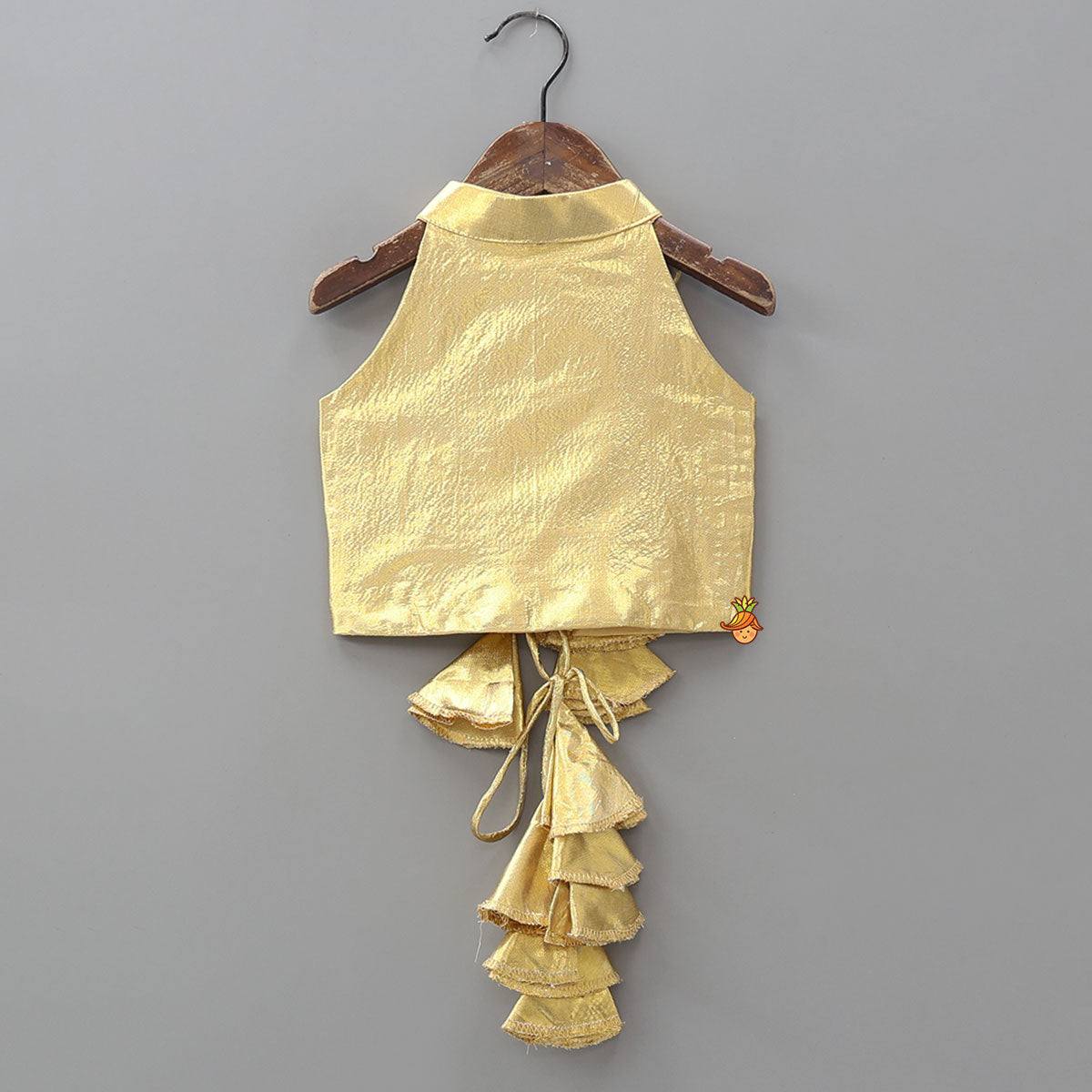 Halter Neck Top With Printed Lehenga