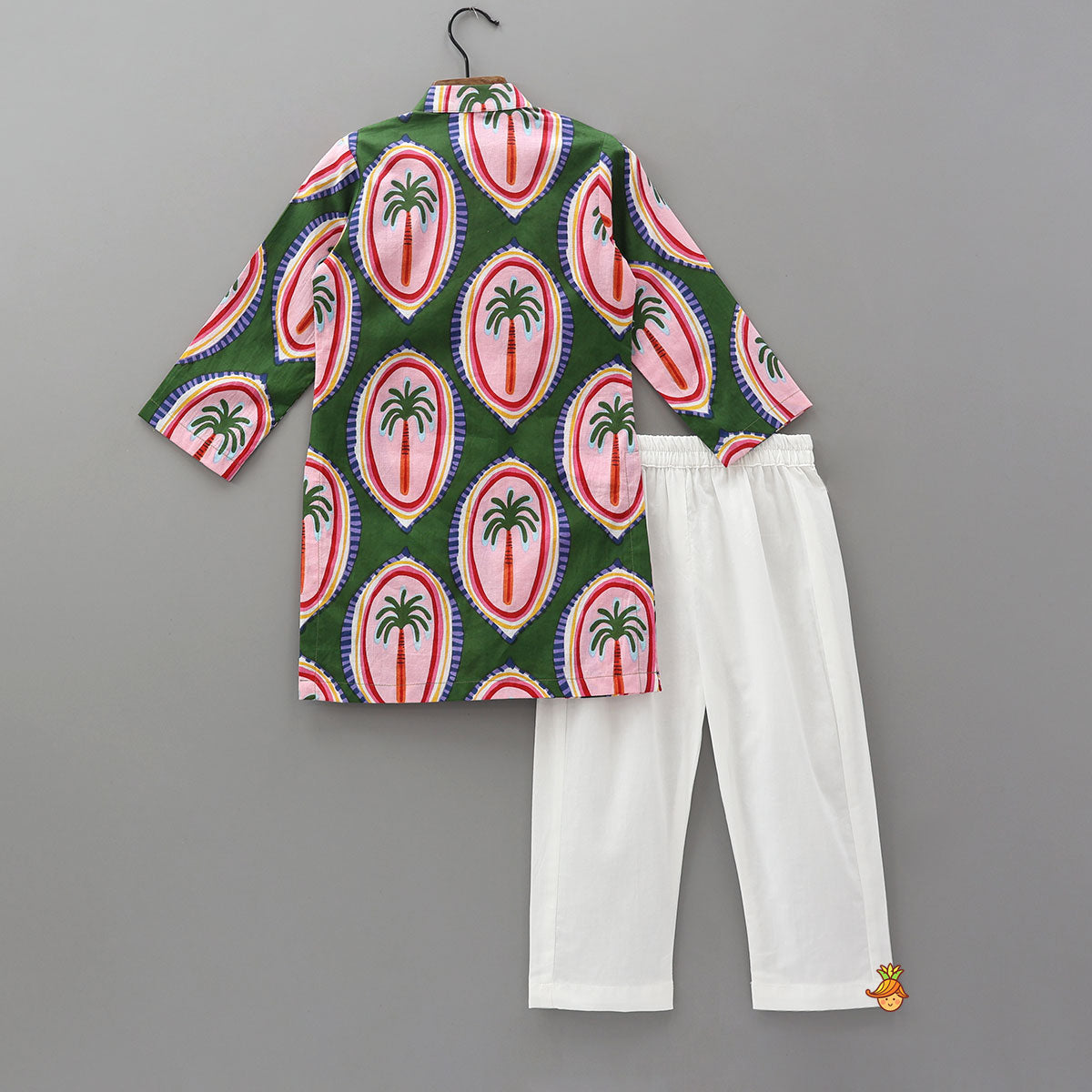 Pre Order: Tropical Palm Print Kurta And Pyjama