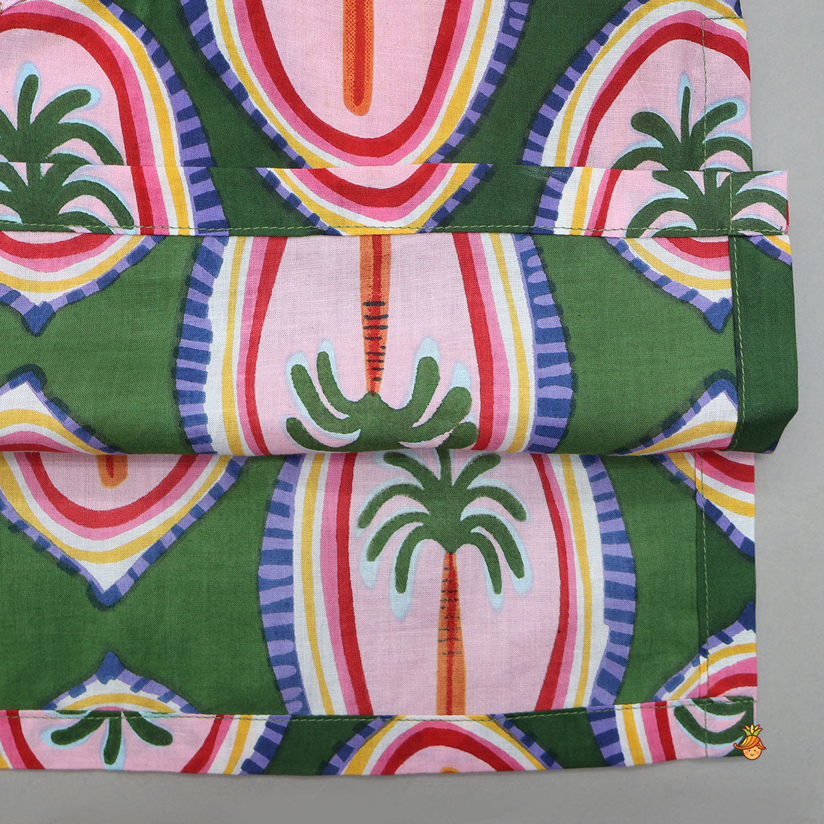 Pre Order: Tropical Palm Print Kurta And Pyjama