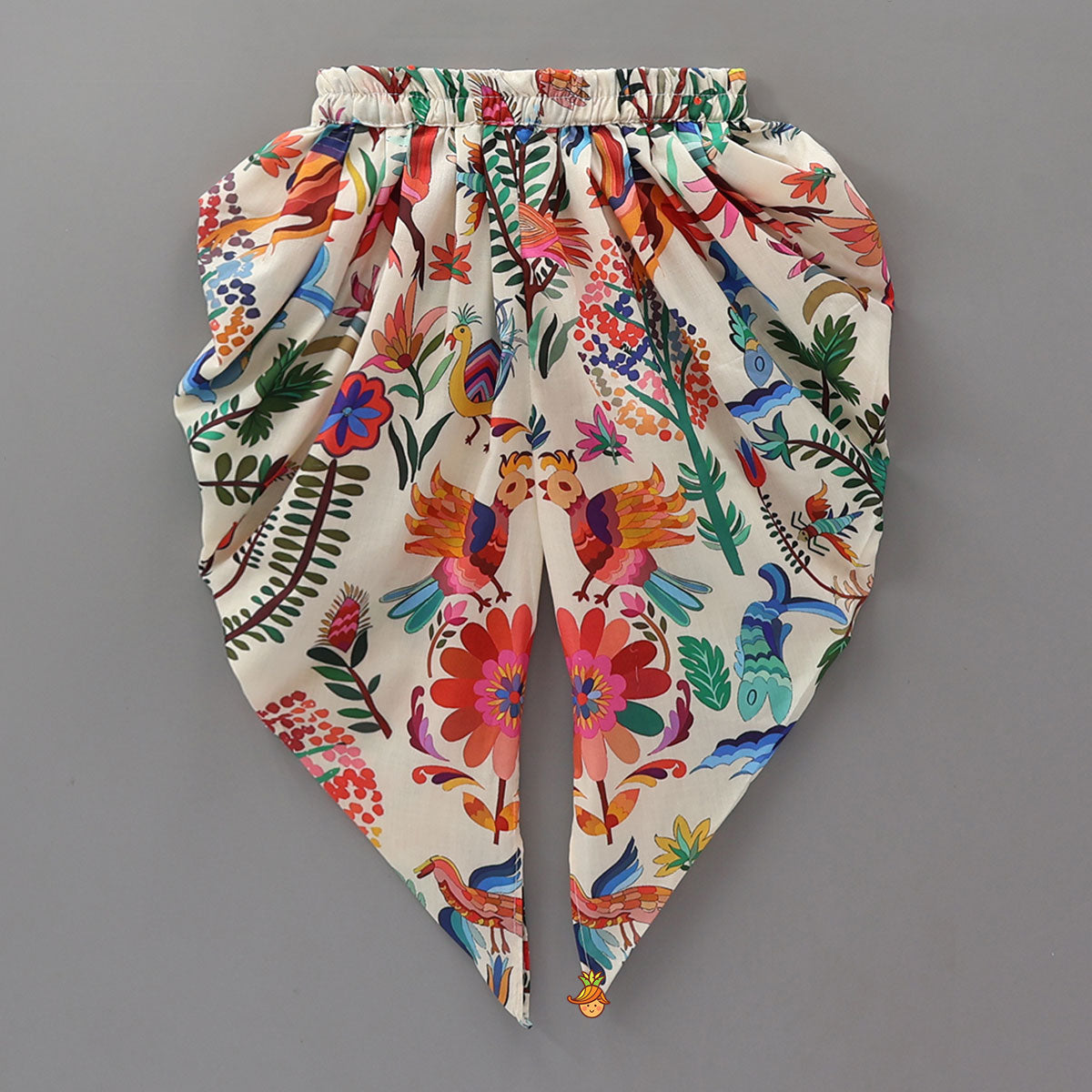 Pre Order: Floral Jacket Style Top And Dhoti With Dupatta And Hair Band