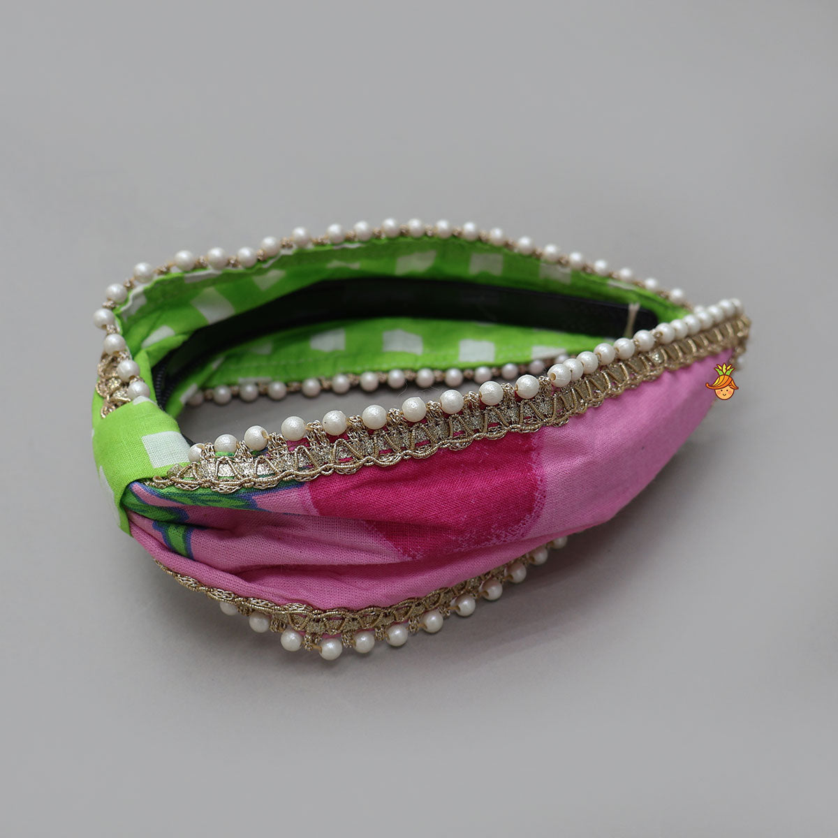 Pre Order: Pretty Zari Embroidered Top And Saree Style Sharara With Detachable Dupatta And Matching Hairband