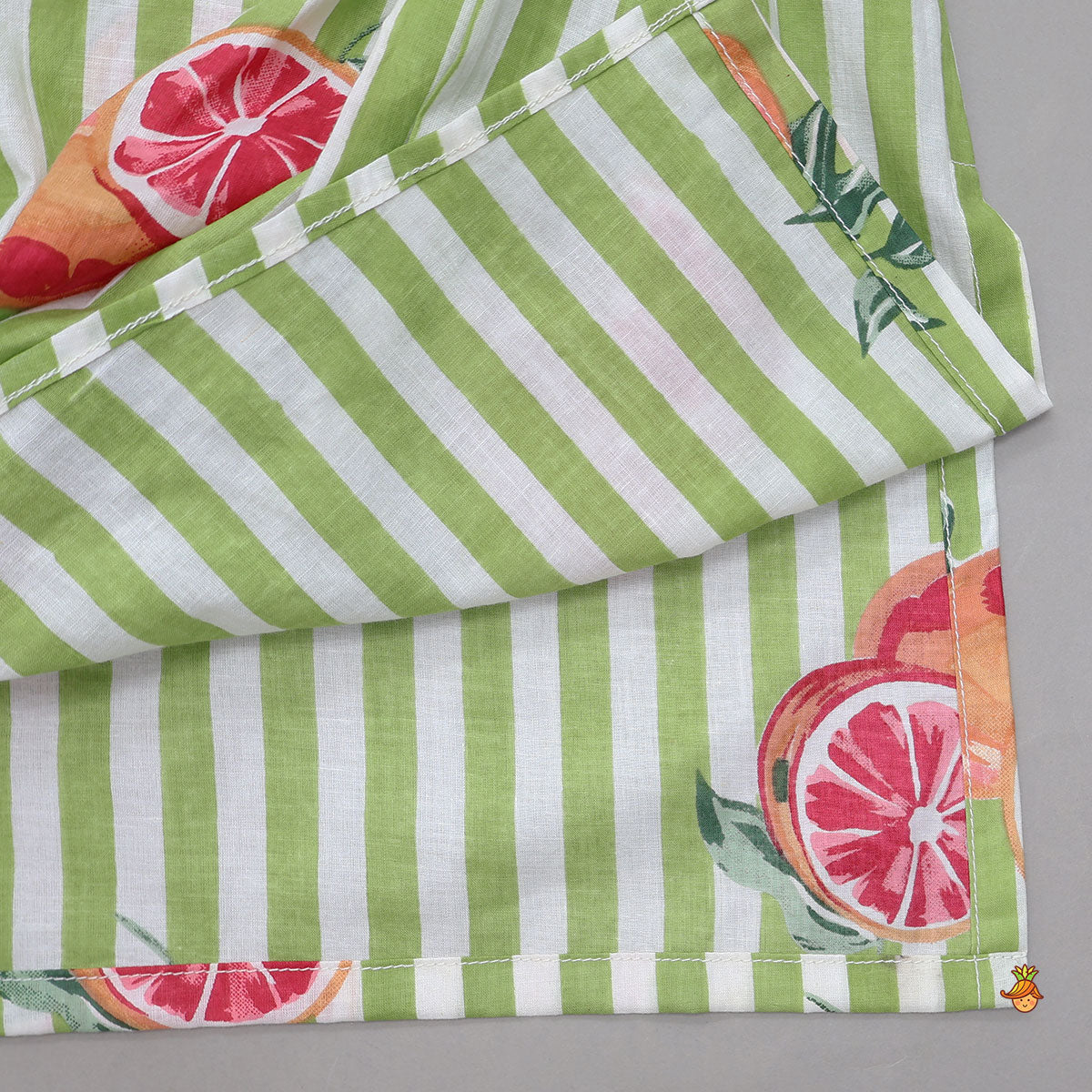 Pre Order: Striped Printed Cowl Style Kurta And Pyjama