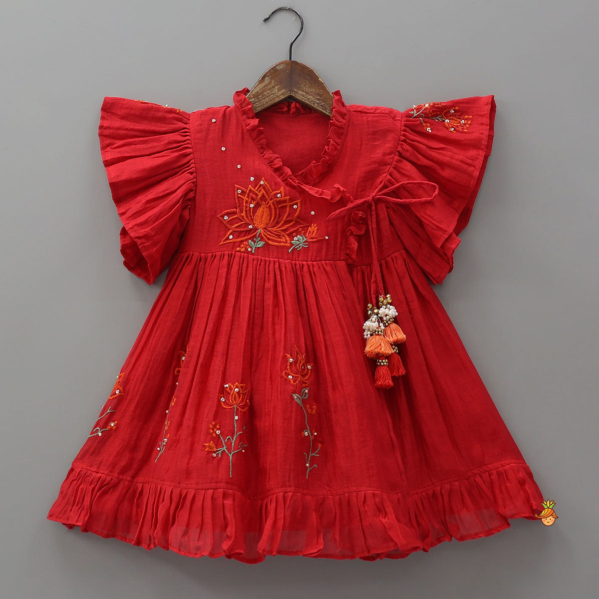 Pre Order: Floral Embroidered Yoke Kurti And Matching Dhoti Pant