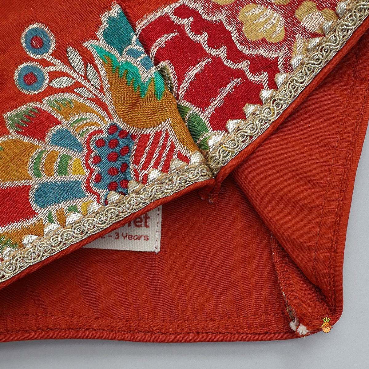 Pleated Yoke Printed Top And Lehenga With Matching Dupatta