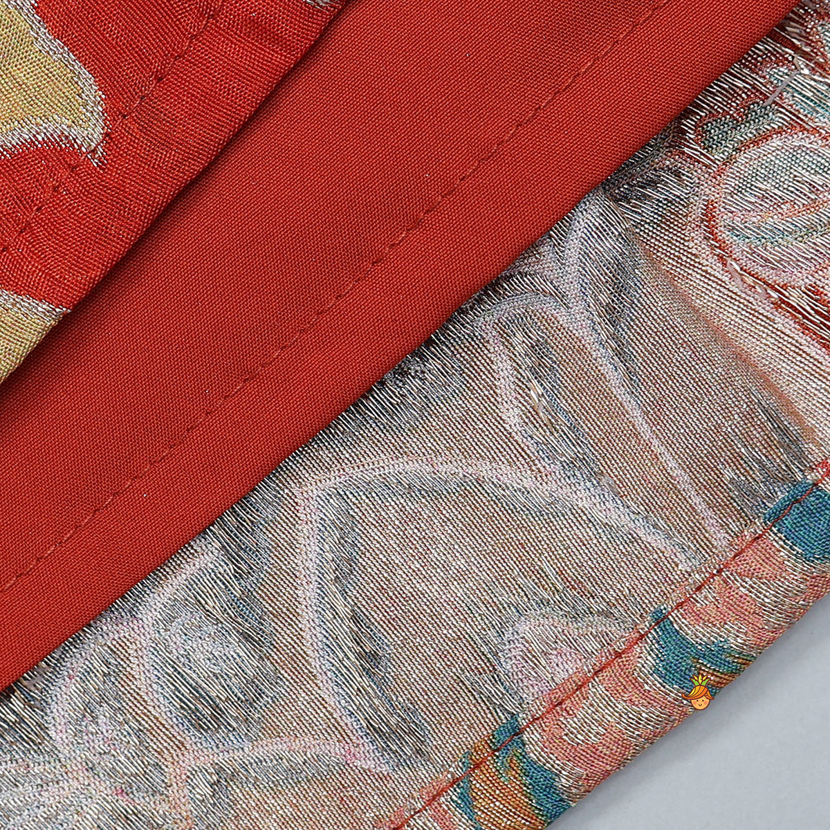 Pleated Yoke Printed Top And Lehenga With Matching Dupatta