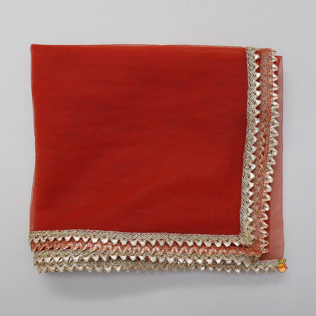 Pleated Yoke Printed Top And Lehenga With Matching Dupatta