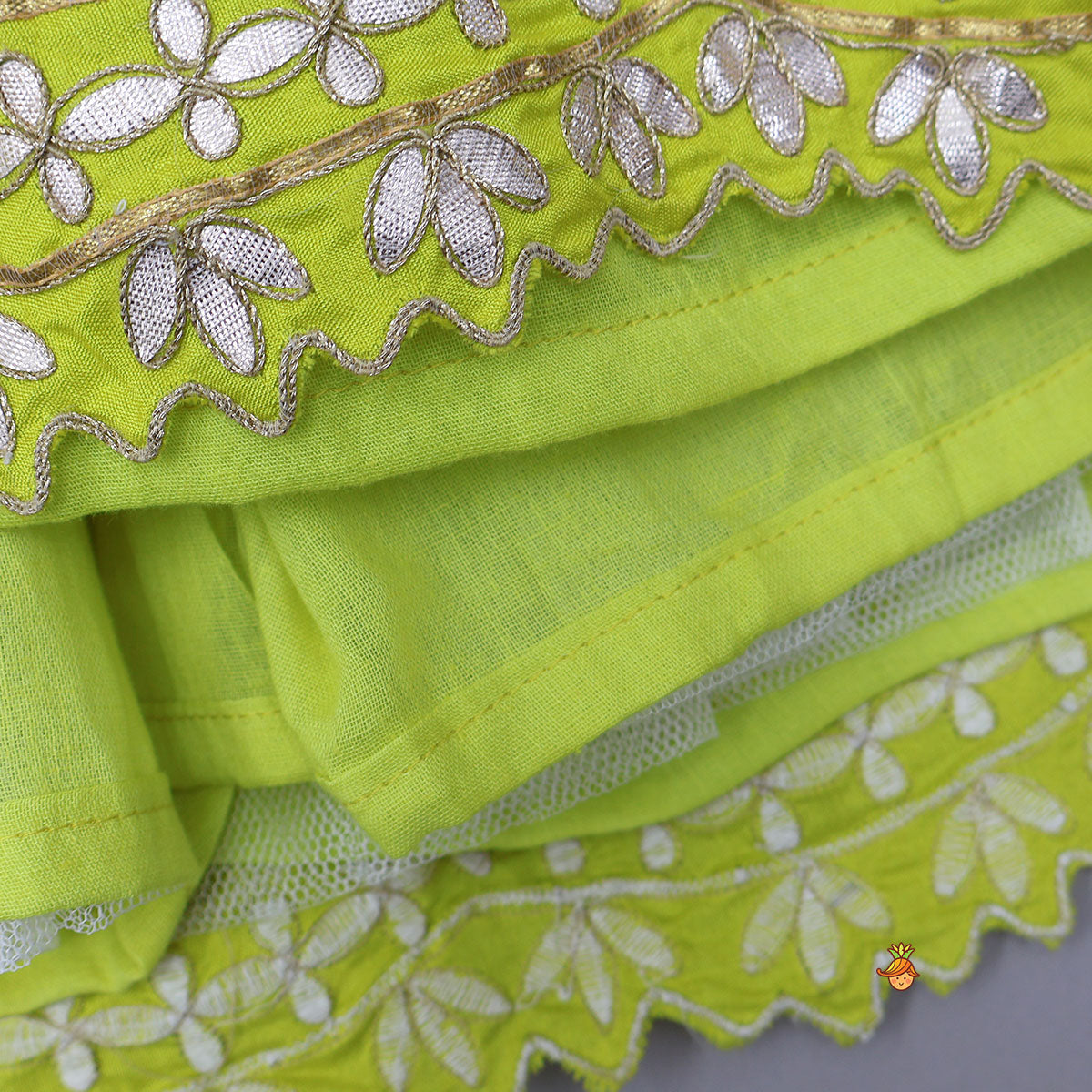 Pre Order: Gota Work Crop Top And Lehenga