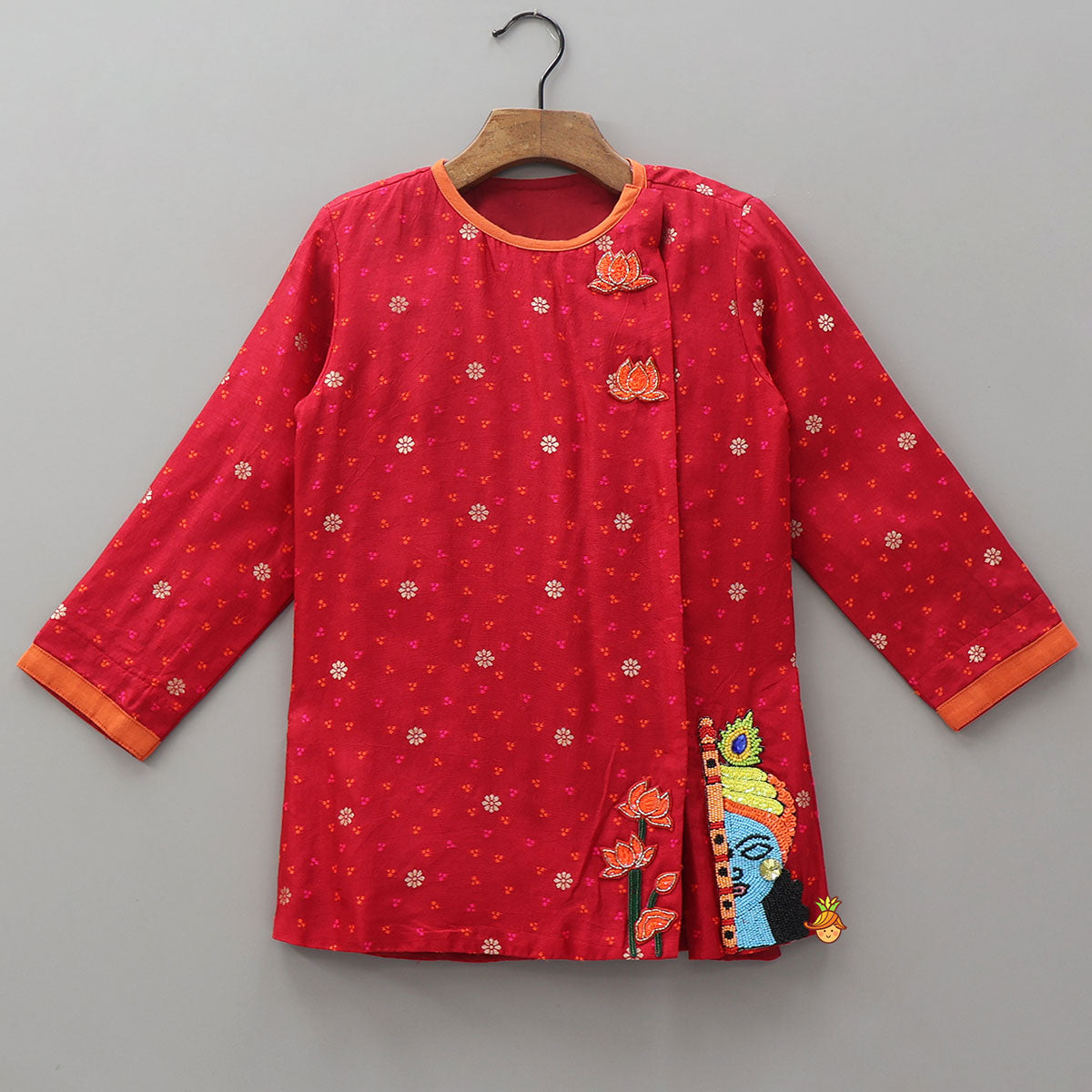 Pre Order: Krishna Embroidered Festive Kurta And Dhoti