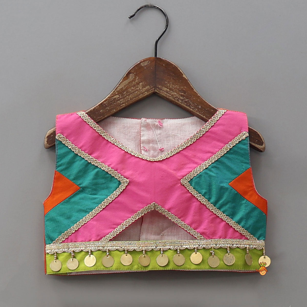 Pre Order: Embellished Crop Top With Panelled Lehenga And Dupatta