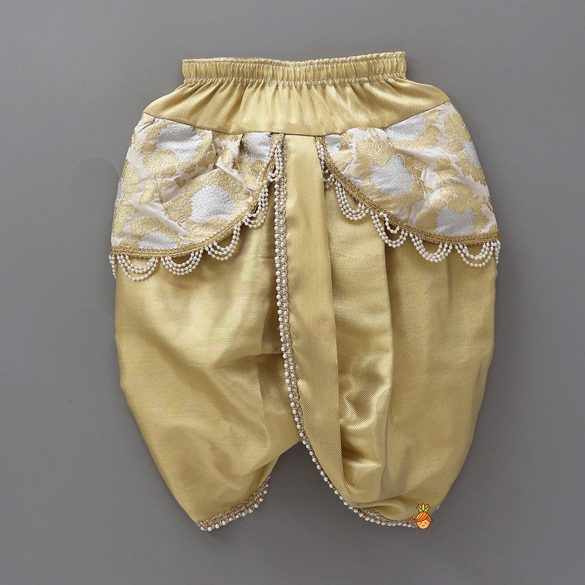 Pre Order: Festive Brocade Dhoti Set With Matching Stole